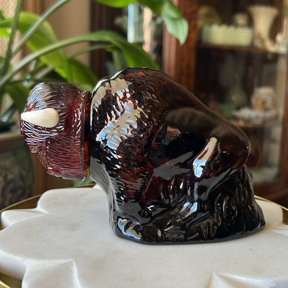 Vintage Avon American Buffalo Wild Country After Shave Decanter Glass Bottle - Picture 8 of 13